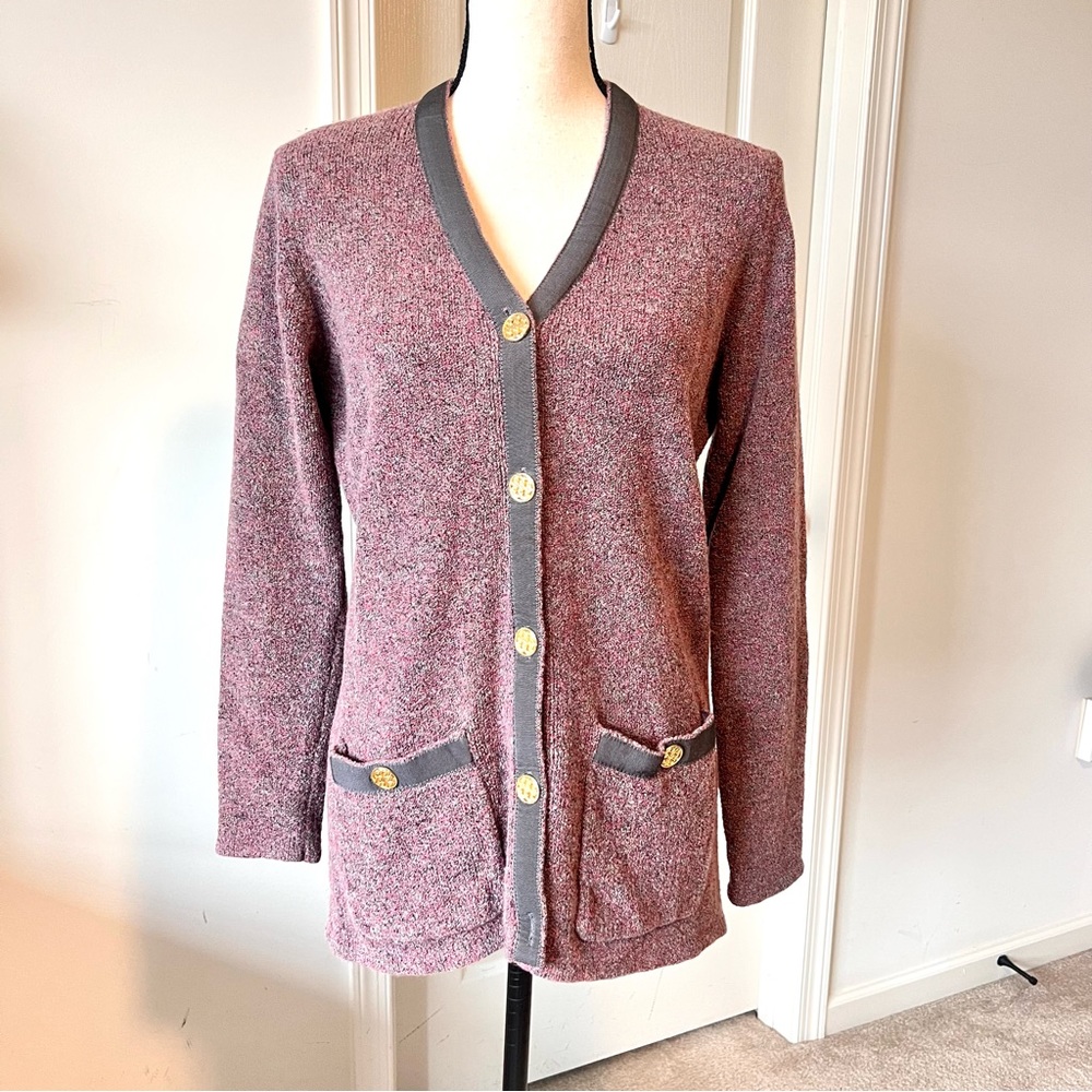 Vintage NICOLE SUMMERS Nubby Wool Blend Boucle Cardigan Sweater—SZ. Small